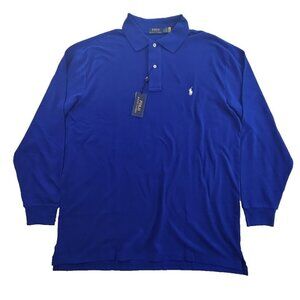 NEW Polo Ralph Lauren Mesh Polo Men's XLT Long Sleeve Navy Blue NWT Classic